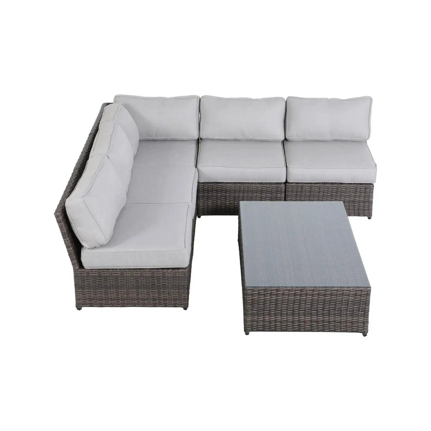 Comfortable Modern Patio Rattan Sectional Set With Cushions by Unique Piece Furniture