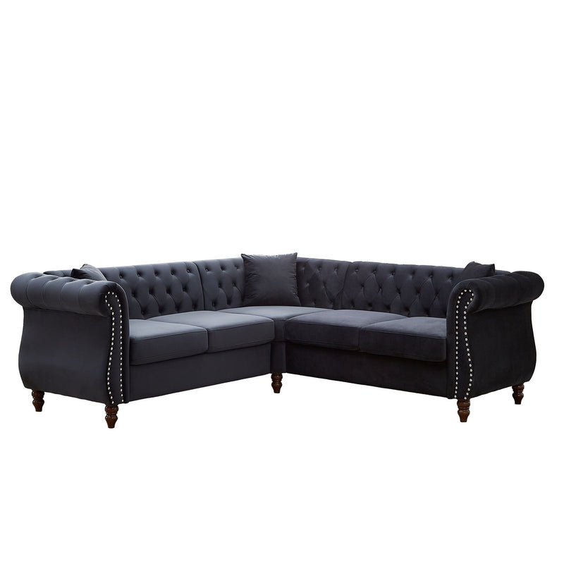 Streamline Modern L-Shaped Corner Sofa by HouseOfZazla