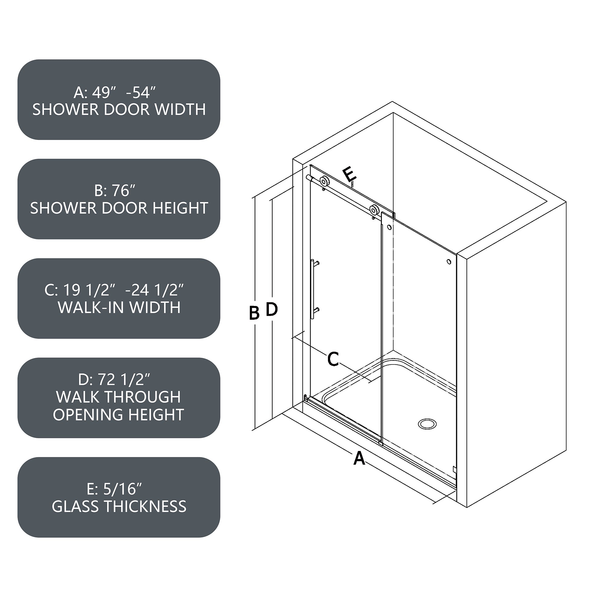 5476 Tempered Glass Shower Door by HouseOfZazla