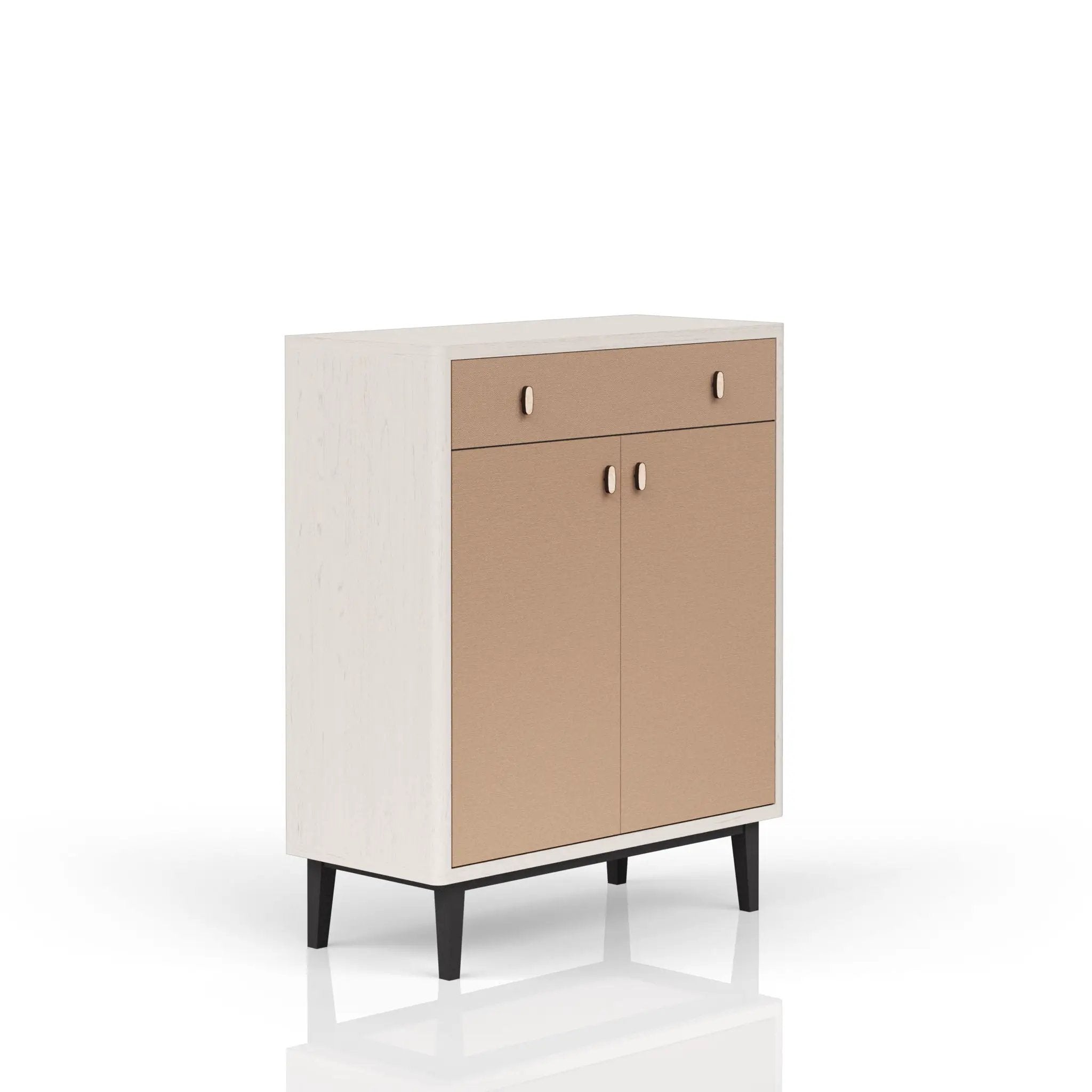 Bar Cabinet With Large Storage - White / Pecan by Unique Piece Furniture