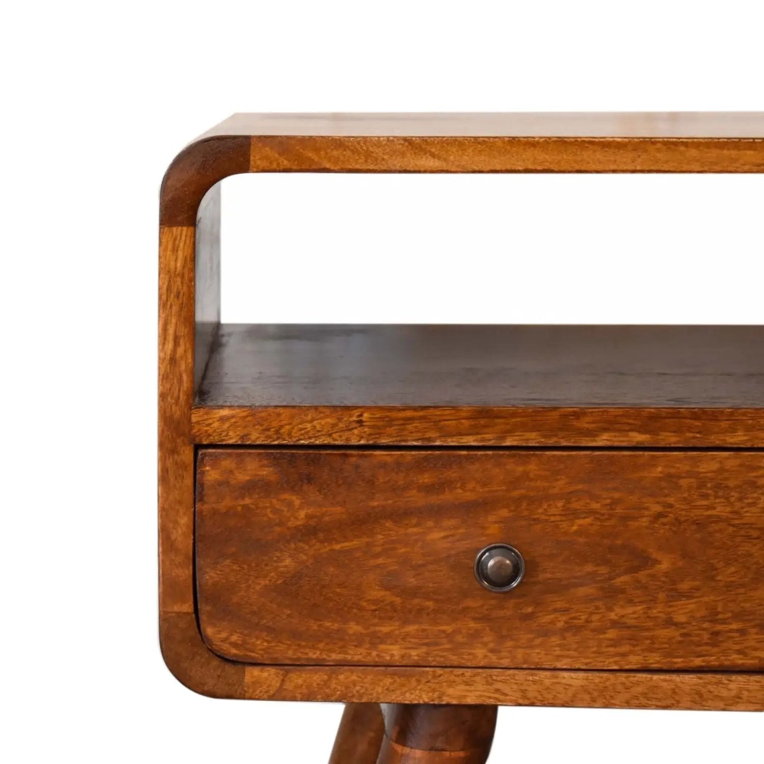 Solid Wood Curved Media Unit by HouseOfZazla