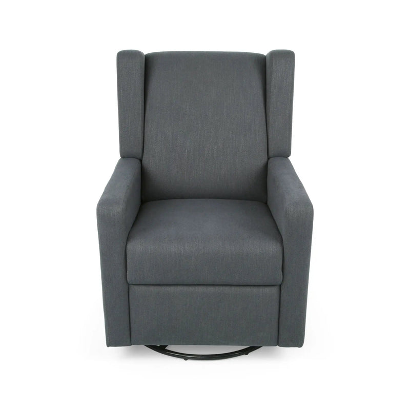 Landau Contemporary Fabric Upholstered Swivel Recliner by Unique Piece Furniture