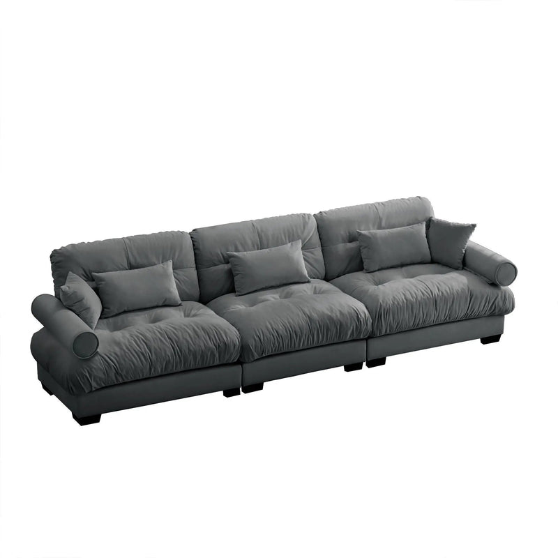 Modern Oversize Sofa With Cloud Like Comfort, Featuring Waist And Throw Pillows by HouseOfZazla