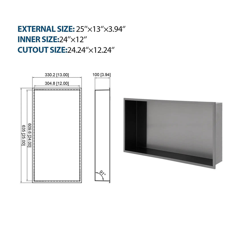 Stainless Steel Shower Niche With Seamless Design For Bathroom Storage by HouseOfZazla