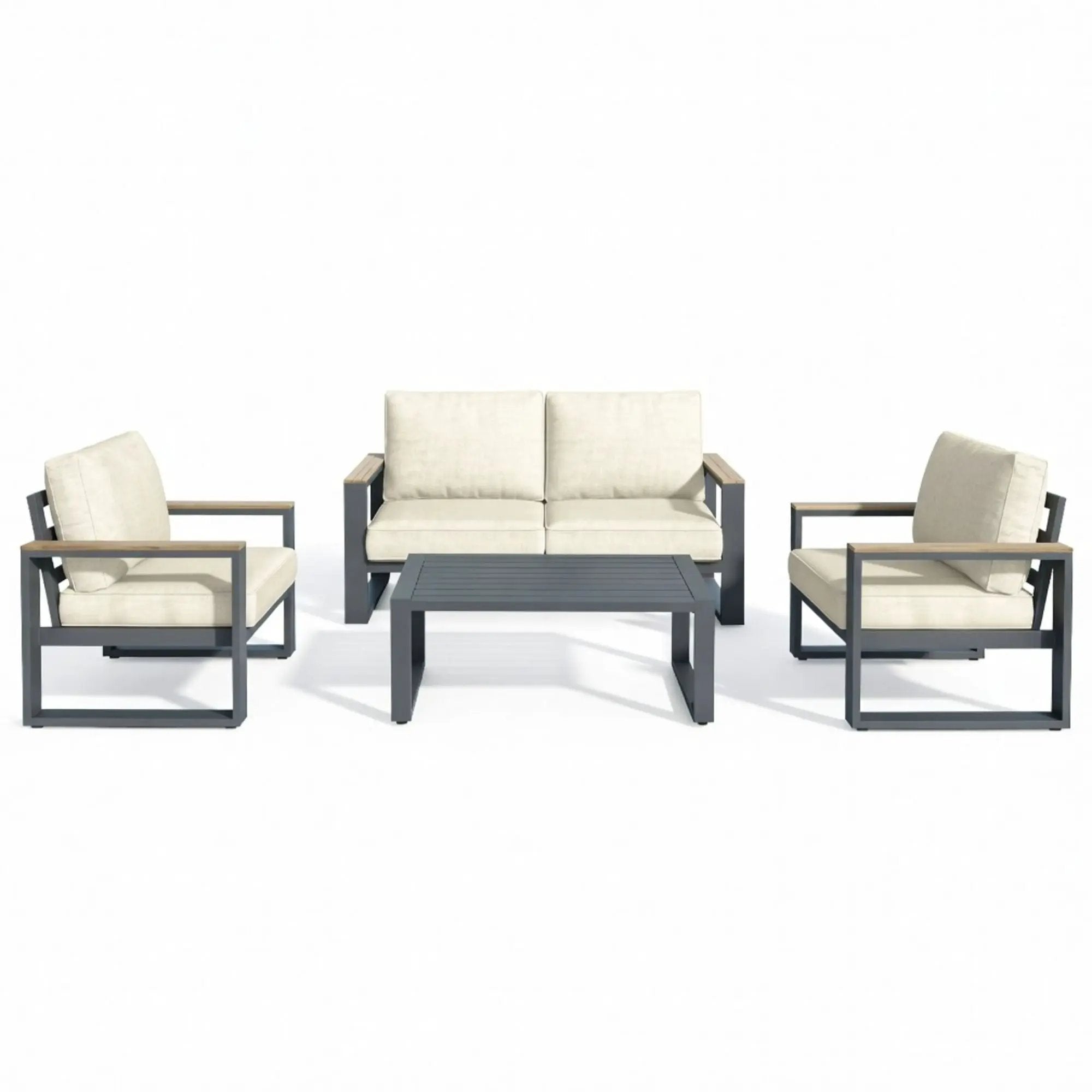 Modern Outdoor Sofa Set With Coffee Table by HouseOfZazla