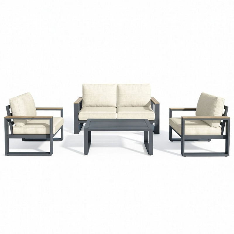 Modern Outdoor Sofa Set With Coffee Table by HouseOfZazla