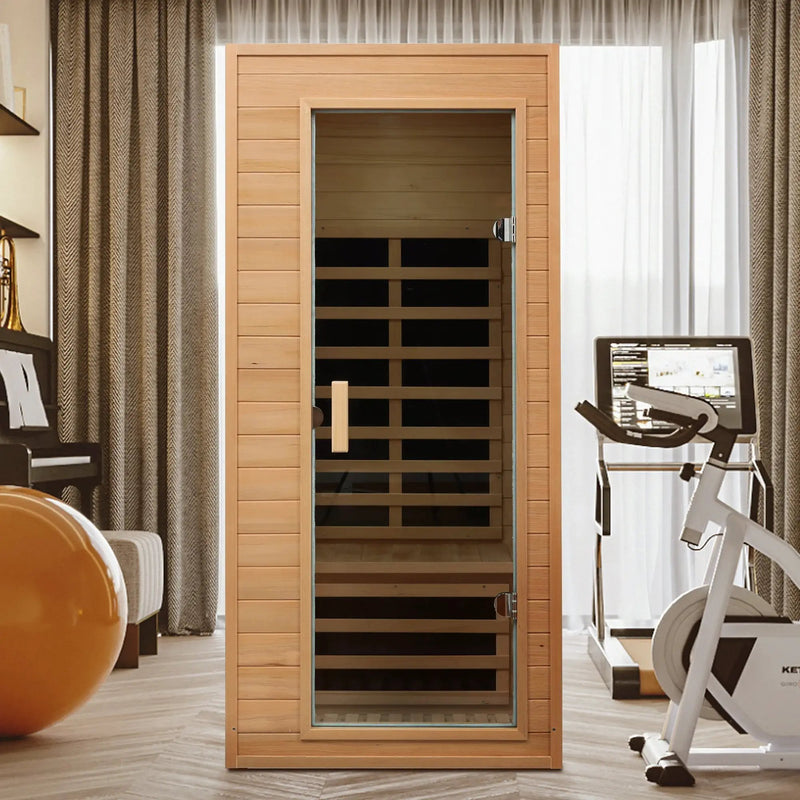 Hemlock One-person far infrared roof embedded indoor sauna room (Left & Right) by HouseOfZazla