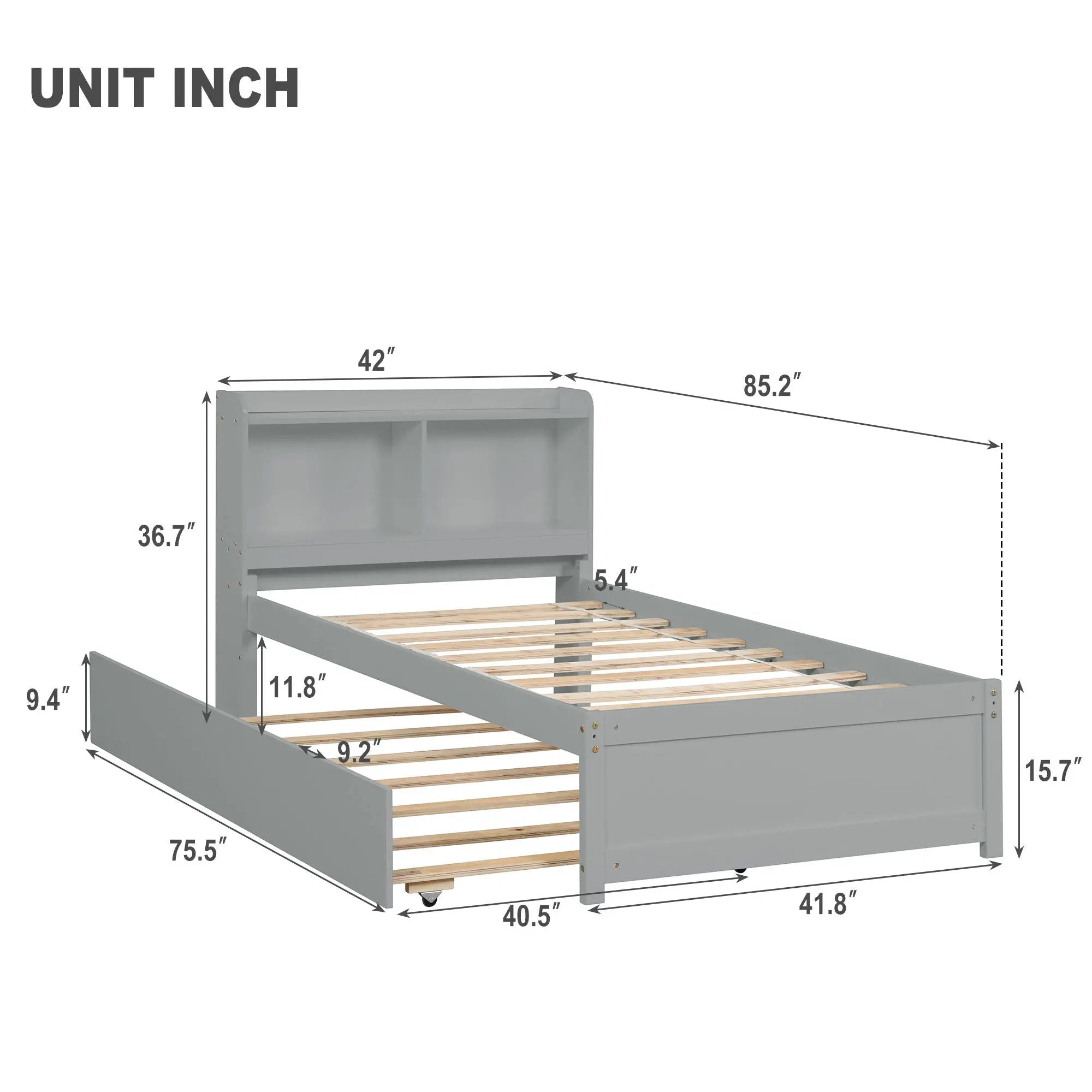 Twin Bed With Trundle, Bookcase by Unique Piece Furniture