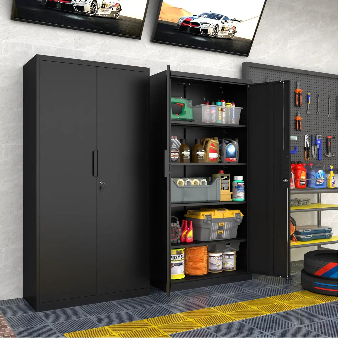 2 Door File Cabinet With Lock, 4 Adjustable Shelves, Heavy-Duty by Unique Piece Furniture
