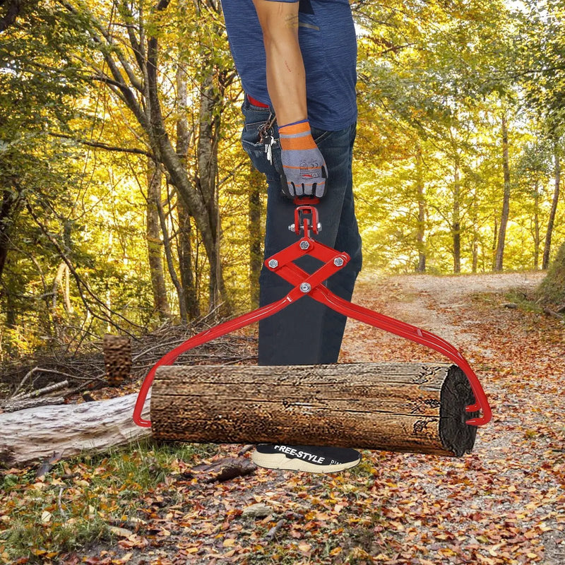Heavy-Duty 4 Claw Timber Log Lifting Tongs Grabber - Red by HouseOfZazla