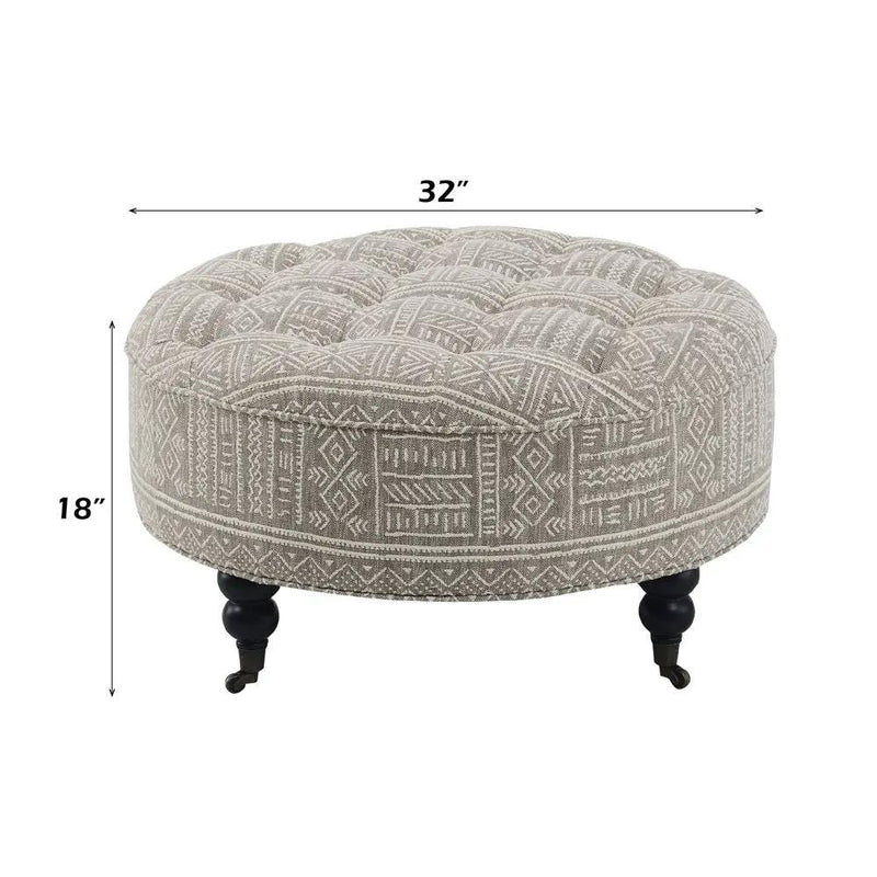 Upendo - Ottoman With Caster - Pattern Fabric by Unique Piece Furniture