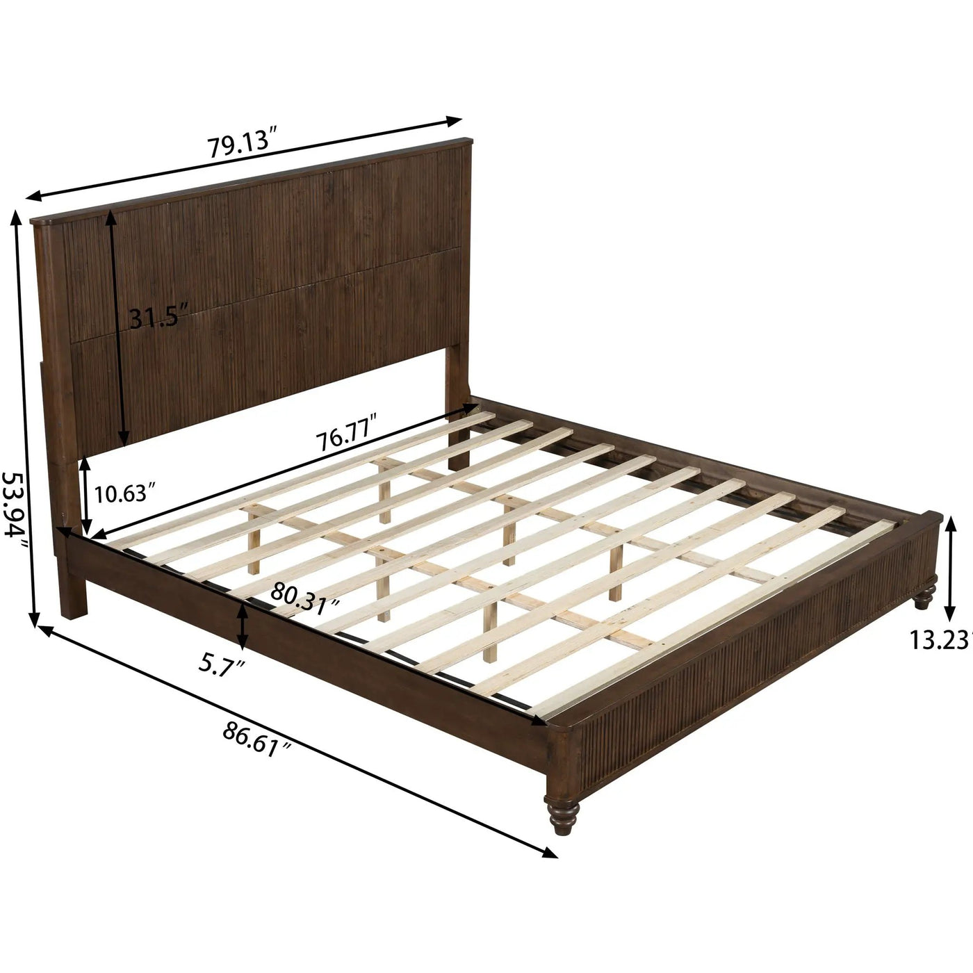 Platform Bed Frame With Tall Headboard by HouseOfZazla