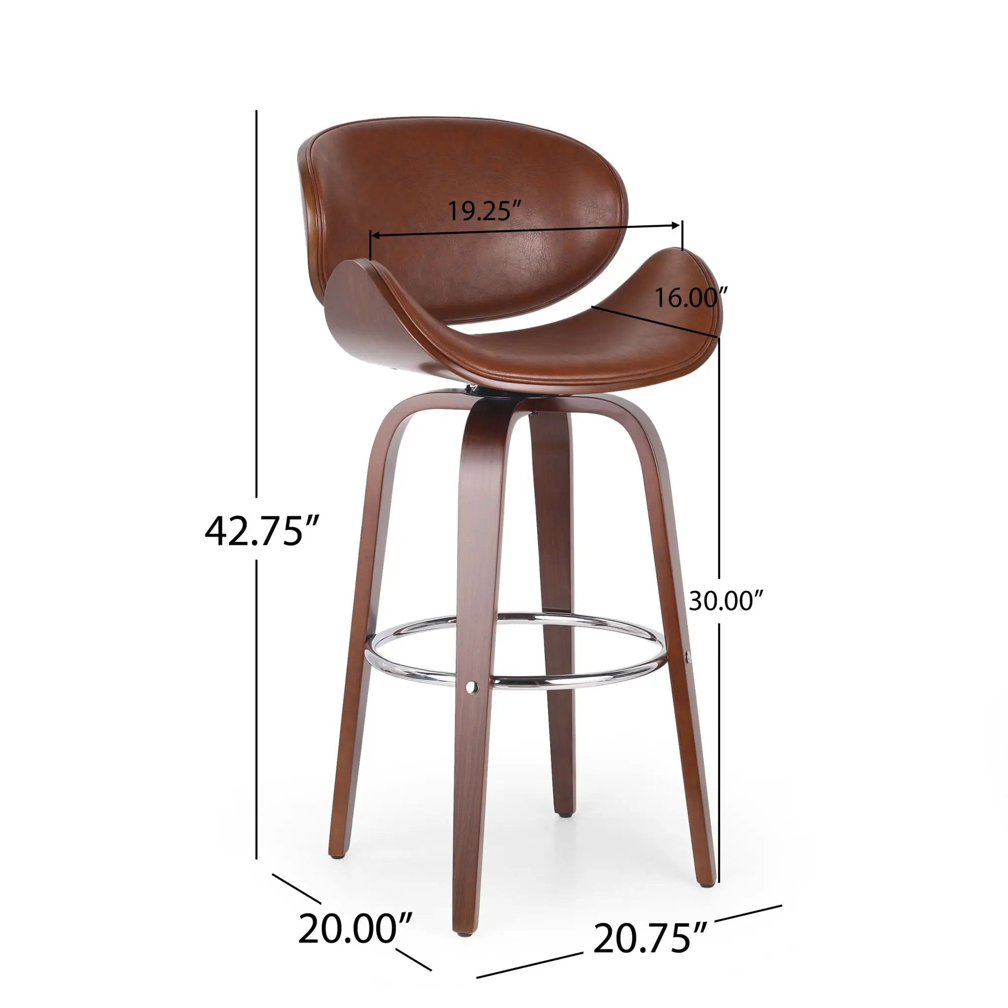 Lumos Mid Century Modern Upholstered Swivel Barstool by HouseOfZazla