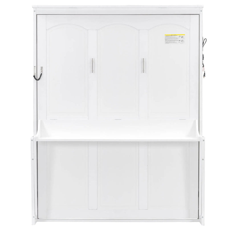 Murphy Bed With Desk, LED Lights & USB Charging Station