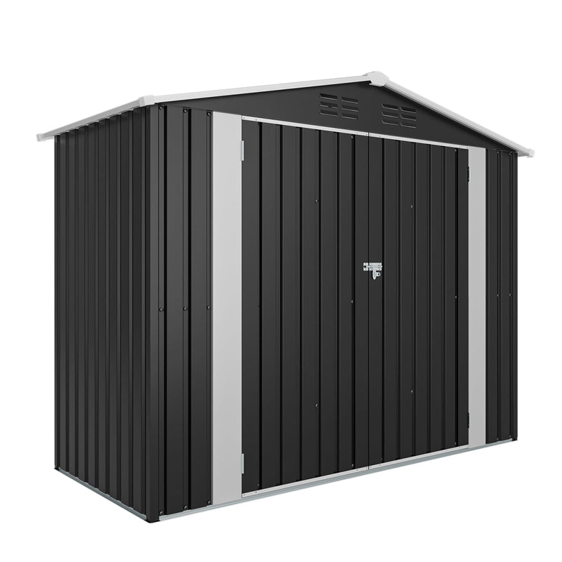 8ft x 4ft Outdoor Metal Storage Shed with Lockable Latch by HouseOfZazla