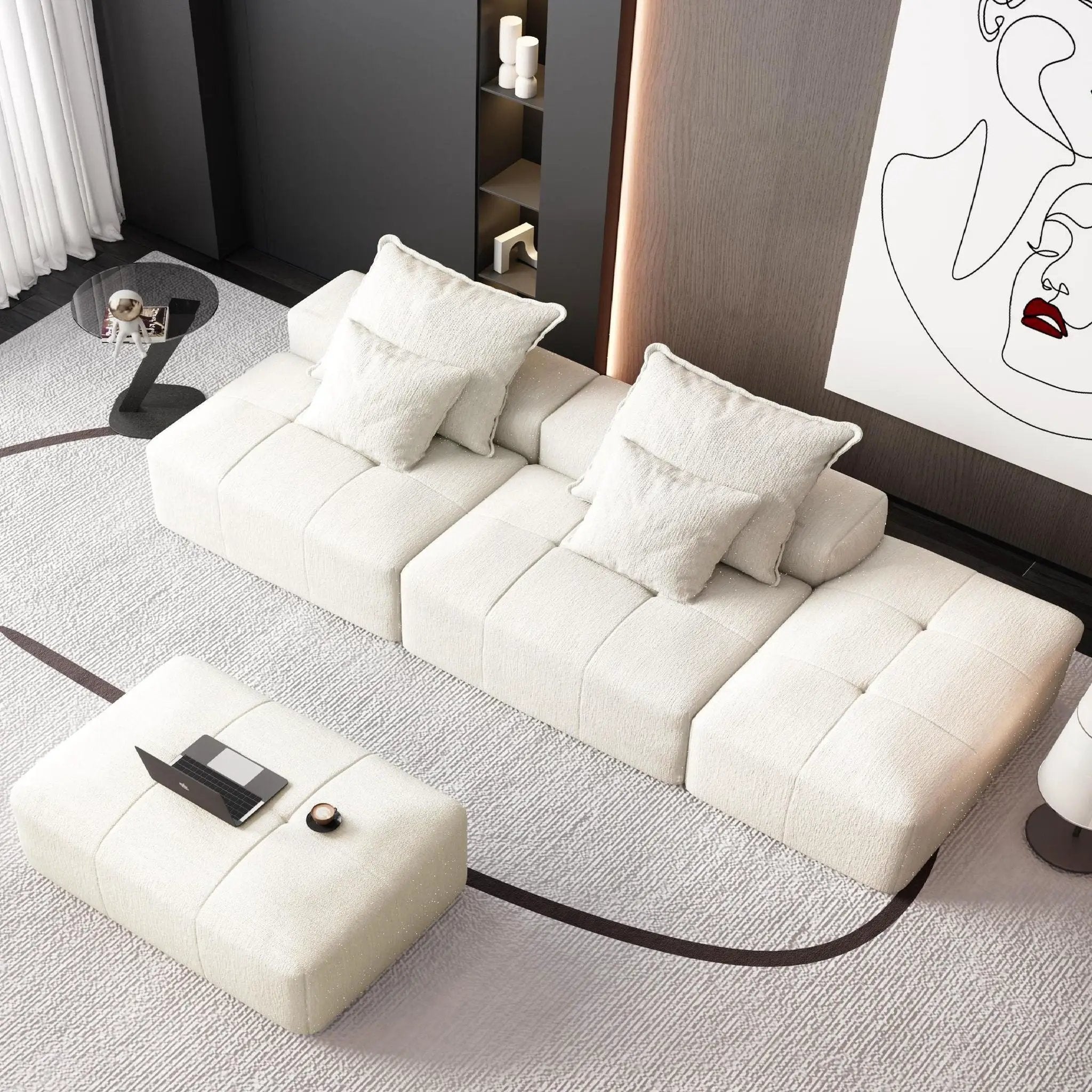 Modern Oversized DIY Combination Modular Sectional Sofa With Pillows by HouseOfZazla
