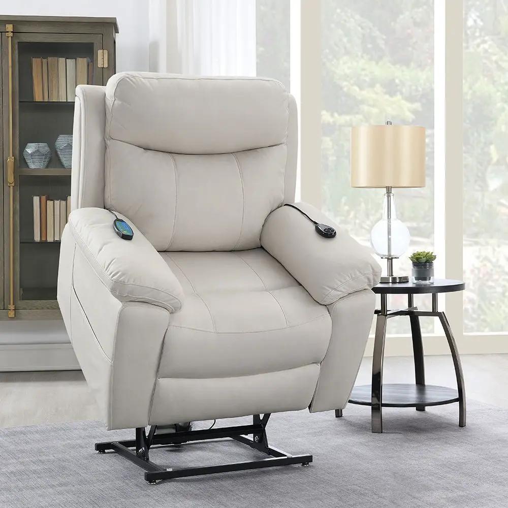 Chriki - Power Recliner With Lift & Heating & Massage - Beige Fabric by Unique Piece Furniture