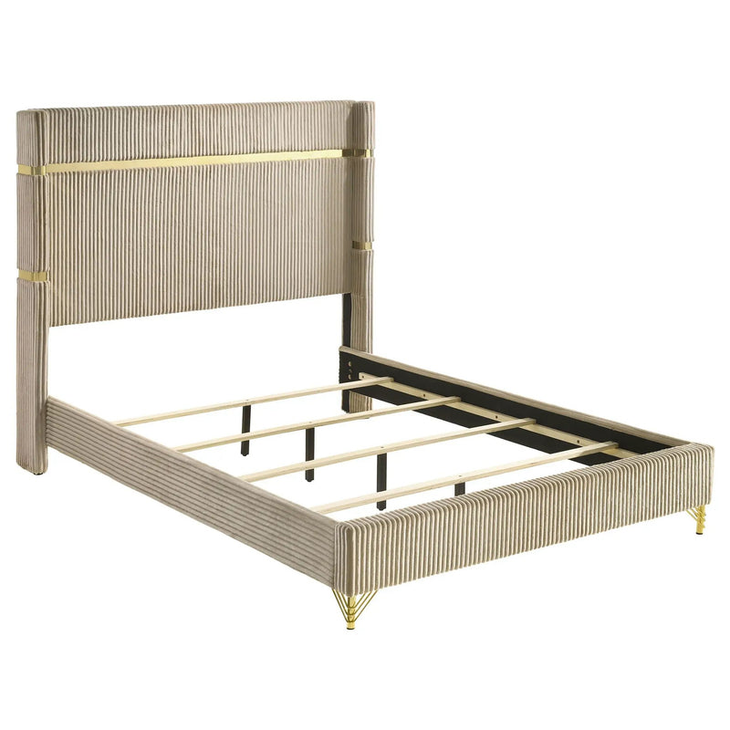 Lucia 4-piece Eastern King Bedroom Set Beige and White by Unique Piece Furniture