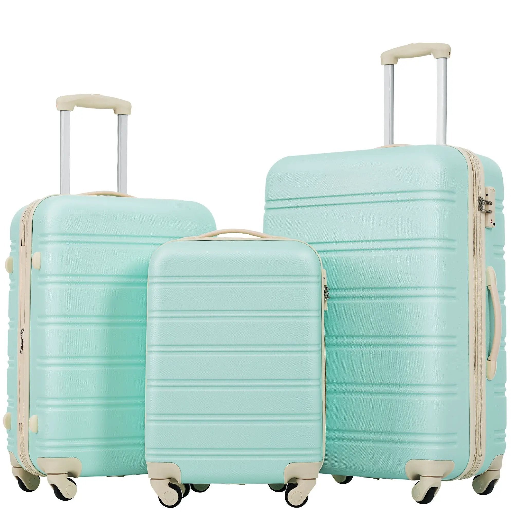 3 Piece Luggage Set Hardside Spinner Suitcase with TSA Lock by HouseOfZazla