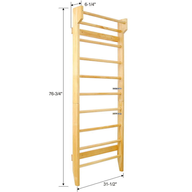 Gymnastics Stall Bar Multi Use Swedish Ladder For Home Gym And Physical Therapy - Natural by HouseOfZazla