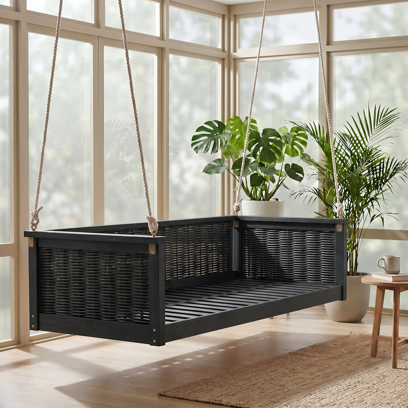 TOPMAX Outdoor Classic Solid Wood Twin Size Swing Bed by HouseOfZazla