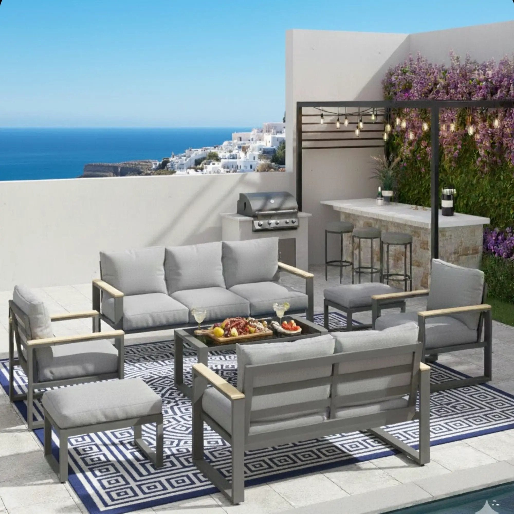 Modern Outdoor Sofa Set With Coffee Table by HouseOfZazla