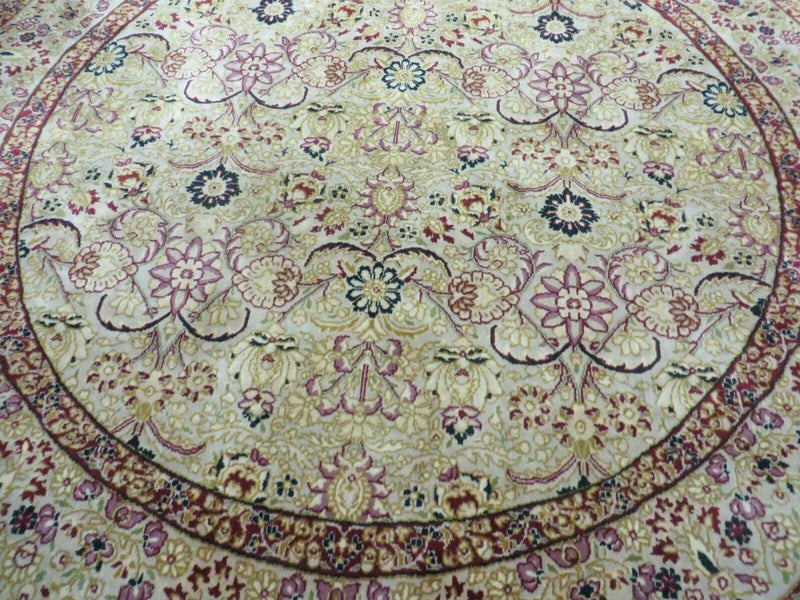 6' Handmade Fine Indian Wool Rug Carpet Round Silk Accent Beauty by Jewel Rugs