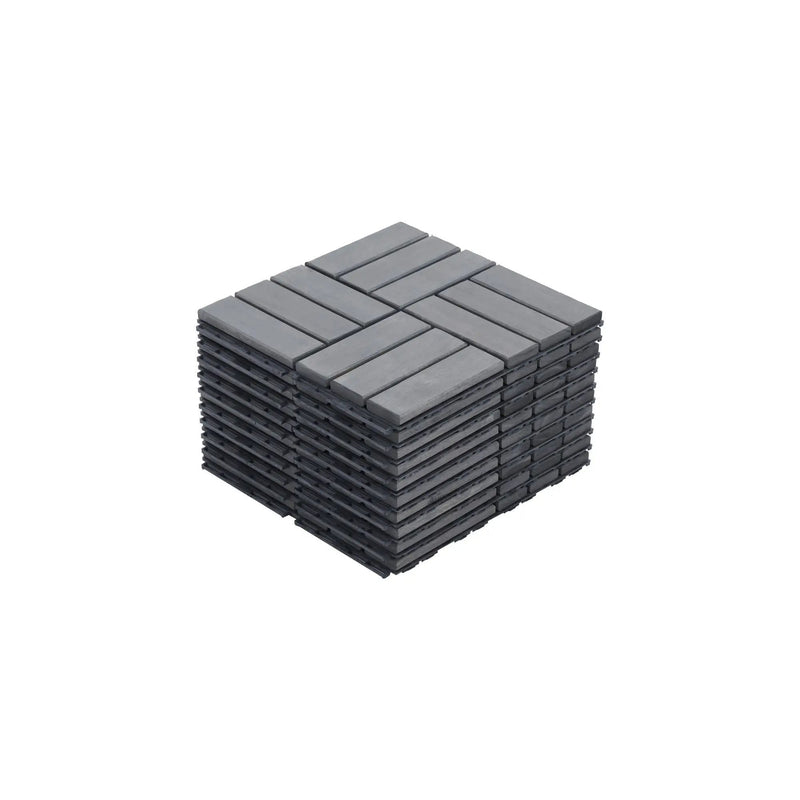 Acacia Wood Interlocking Deck Tiles Checker Pattern For Outdoor Flooring by HouseOfZazla