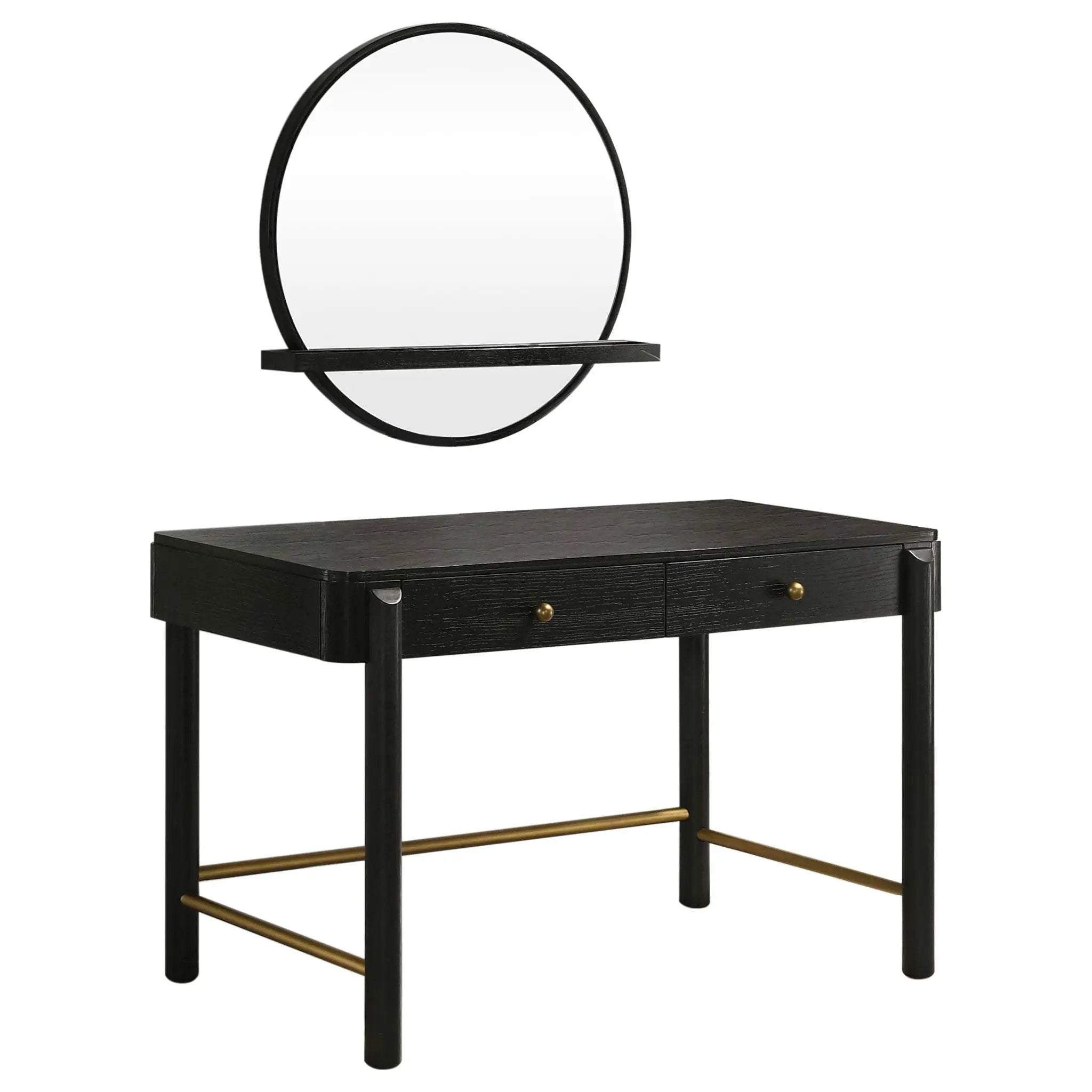 Arini 2-piece Makeup Vanity Table and Mirror Set Black by Unique Piece Furniture
