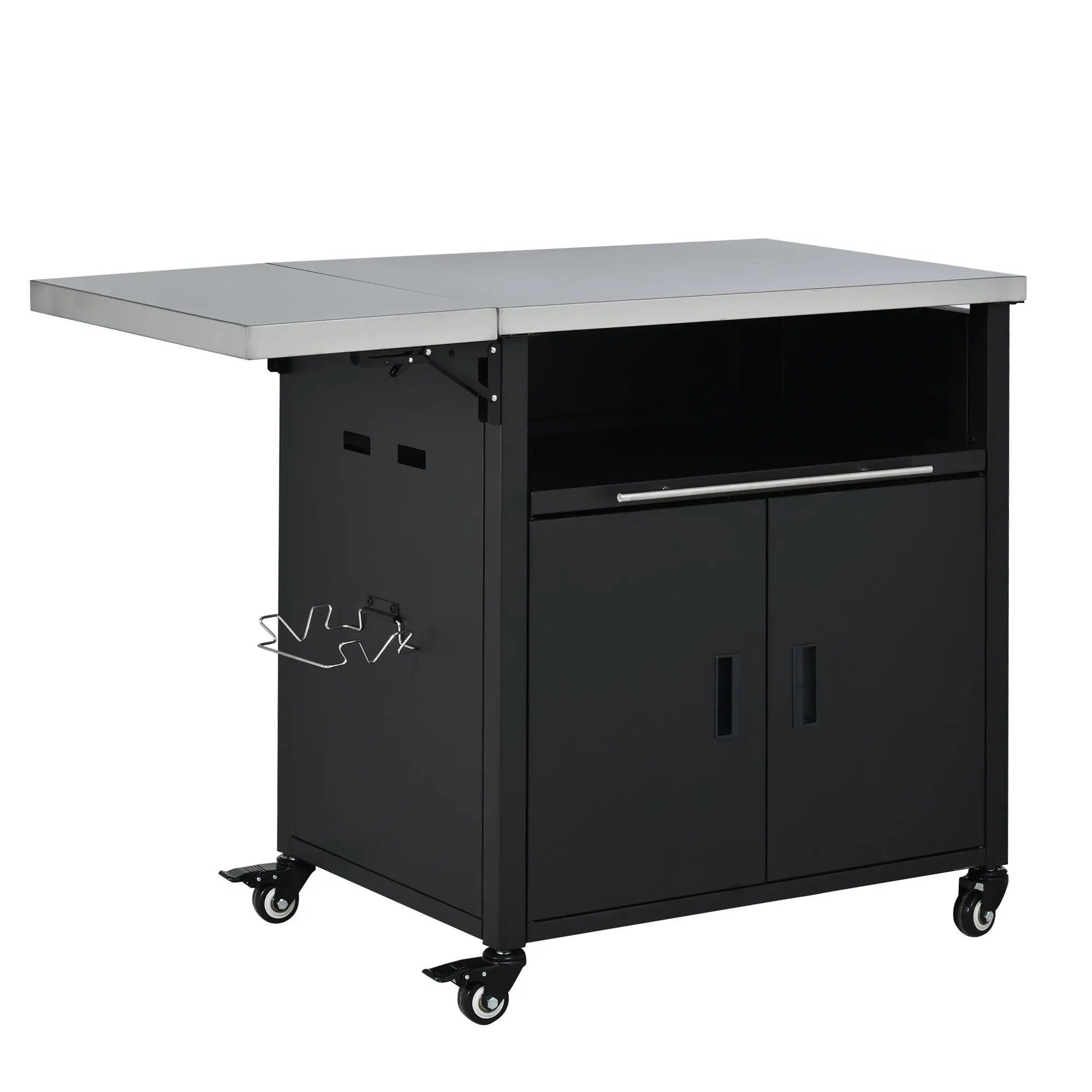 Foldable Outdoor Prep Station BBQ Cart Patio Dining Cart by HouseOfZazla