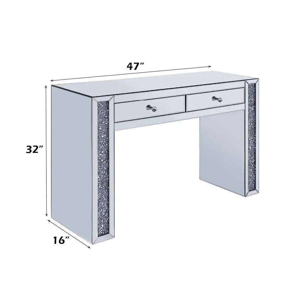 Noralie - Vanity Desk - Faux Diamonds & Mirrored by Unique Piece Furniture