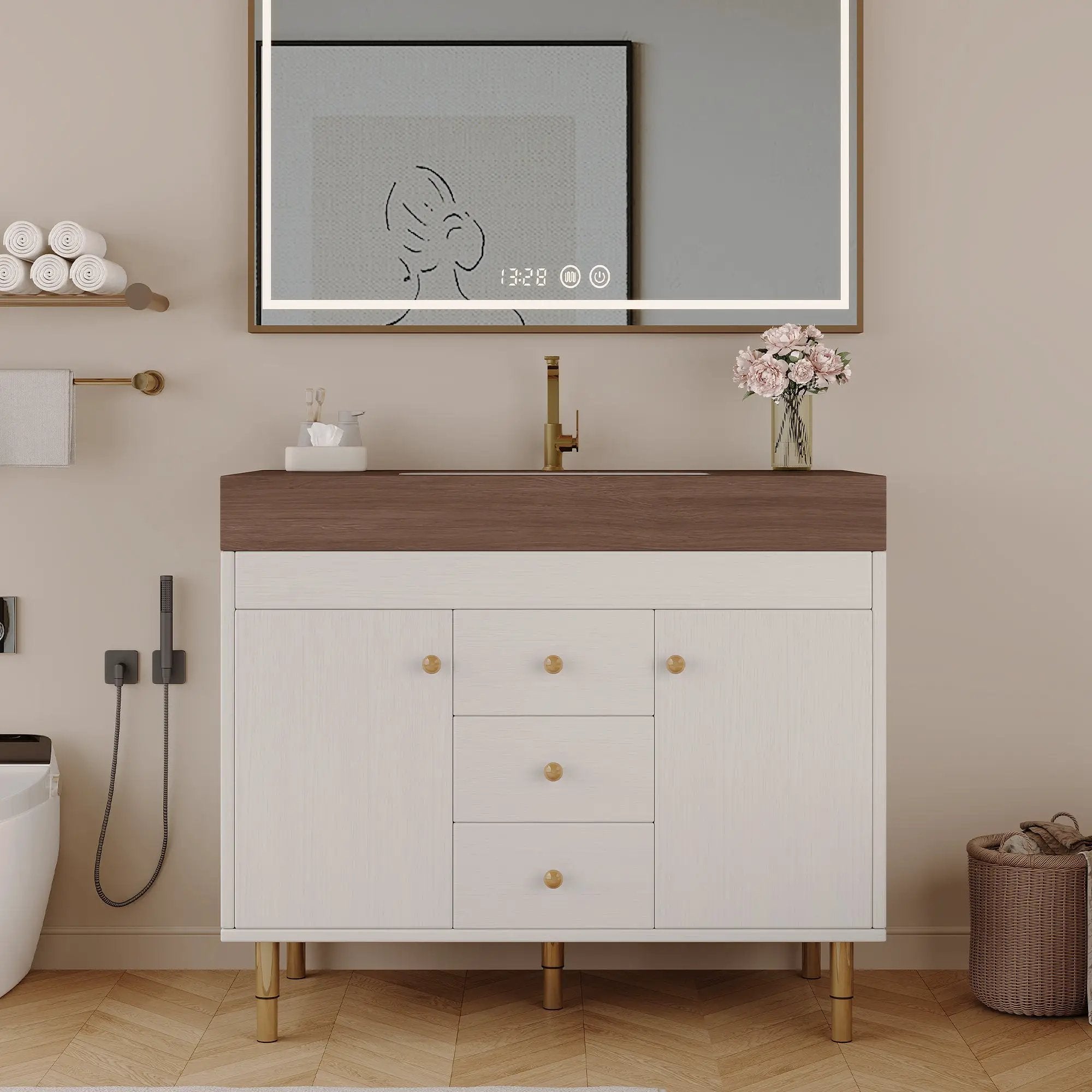 36 In Modern Free-Standing Bathroom Vanity With Ceramic Sink by HouseOfZazla