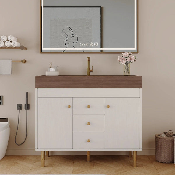 36 In Modern Free-Standing Bathroom Vanity With Ceramic Sink