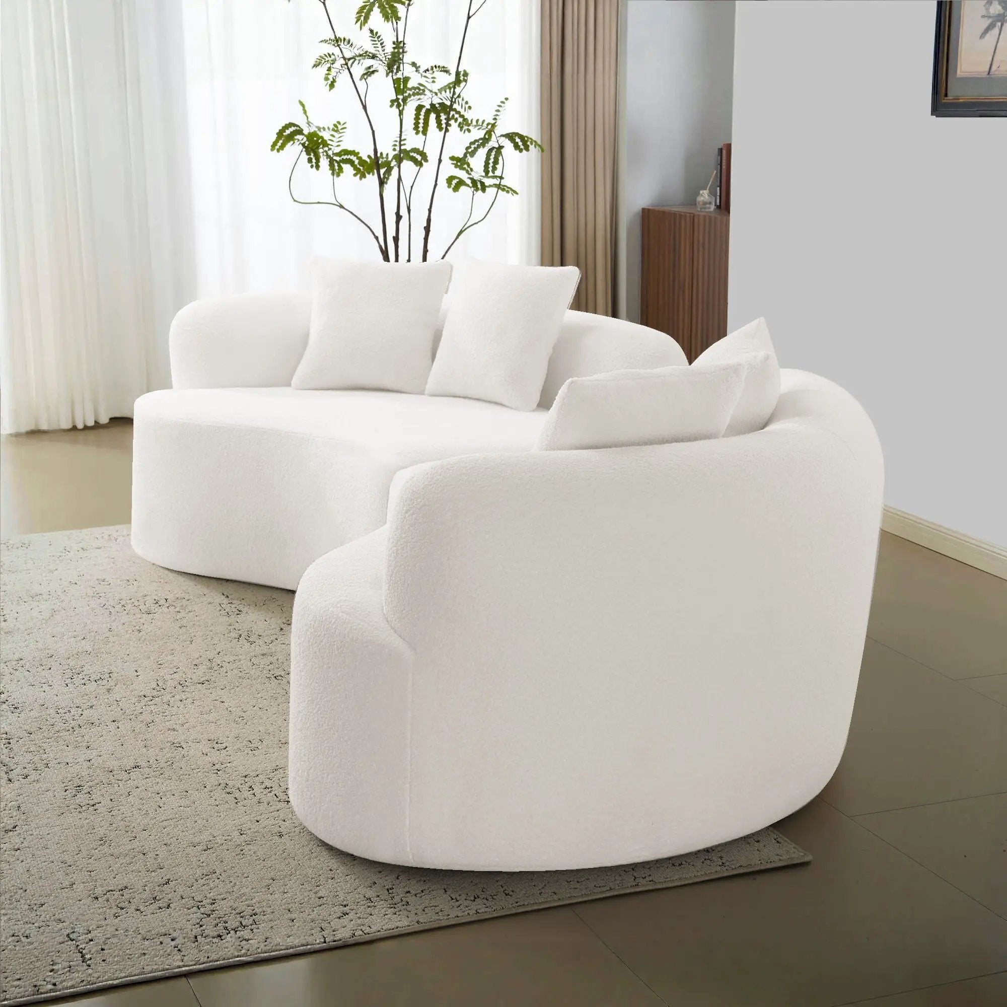 Curved 4 Seater Full Compression Sponge Sofa by Unique Piece Furniture