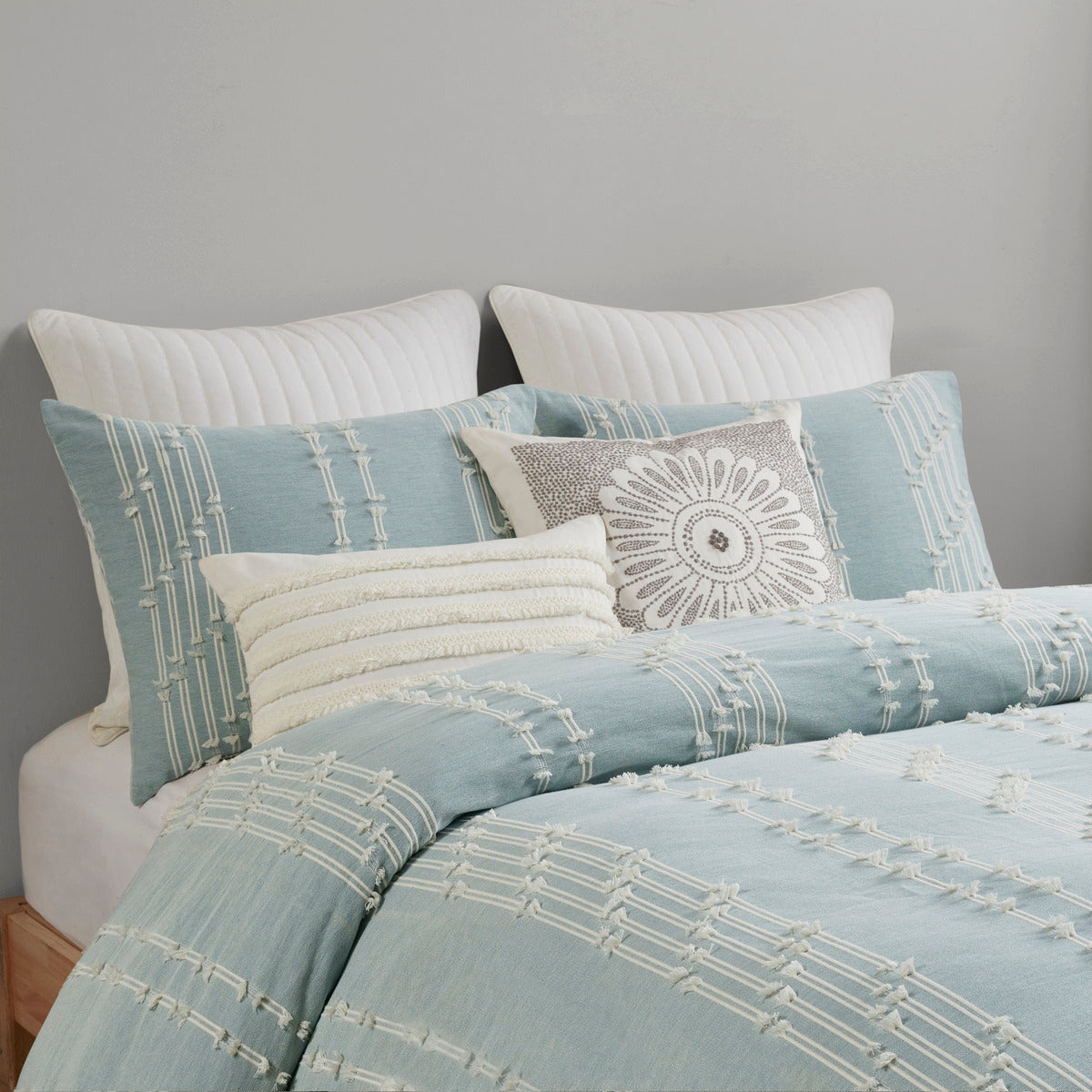 Full/Queen 3 Piece Cotton Jacquard Duvet Cover Set by HouseOfZazla