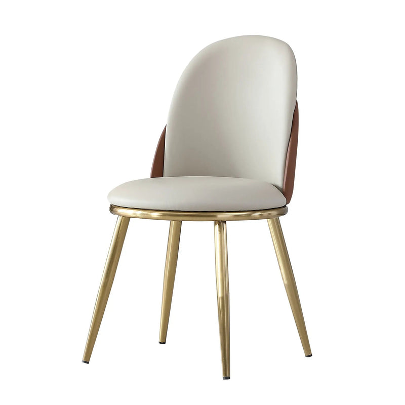 Modern Dining Chairs (Set of 2) With Gold Metal Legs - Beige by Unique Piece Furniture
