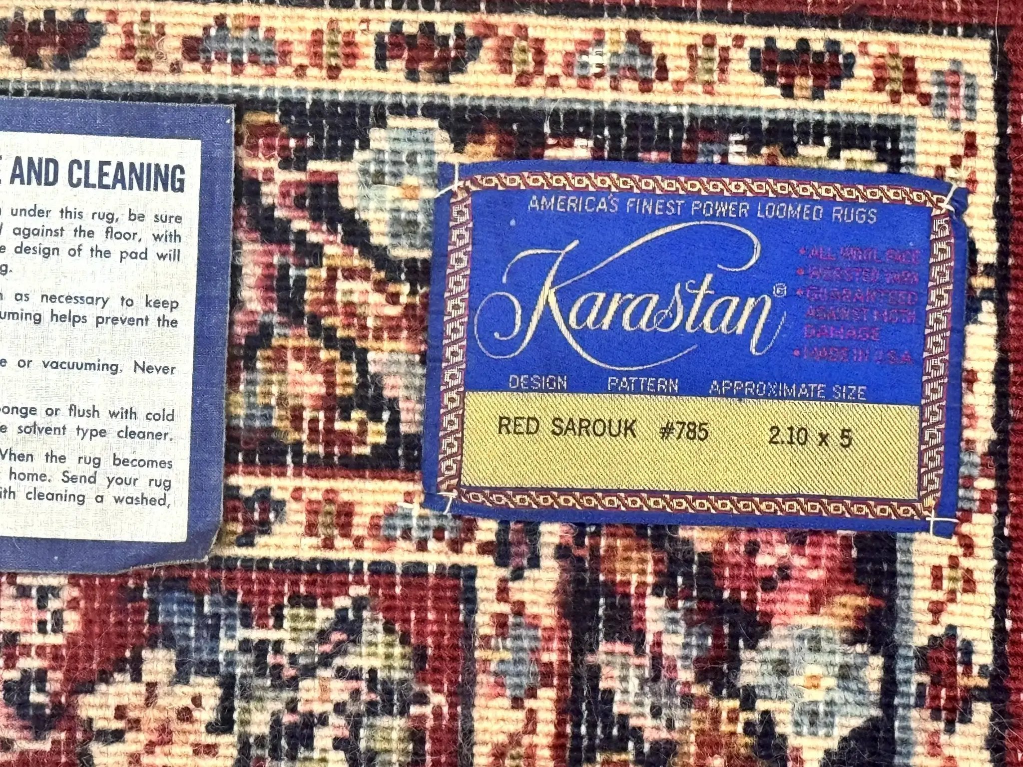 Karastan Rug 3x5 Red Sarouk #785, Karastan Wool Pile Rug, Original 700 Series, Discontinued Vintage Karastan Carpet by Jewel Rugs