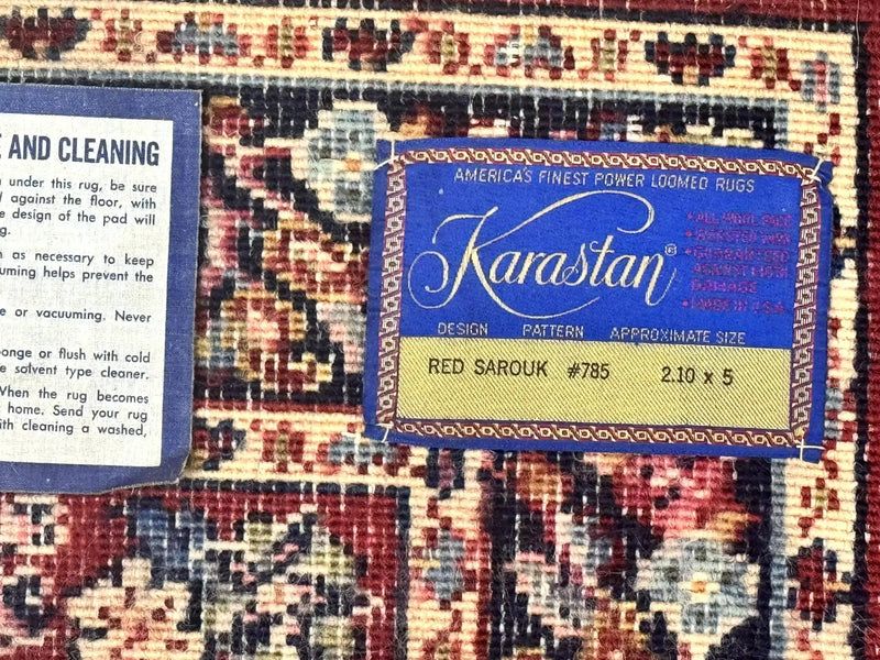Karastan Rug 3x5 Red Sarouk #785, Karastan Wool Pile Rug, Original 700 Series, Discontinued Vintage Karastan Carpet by Jewel Rugs