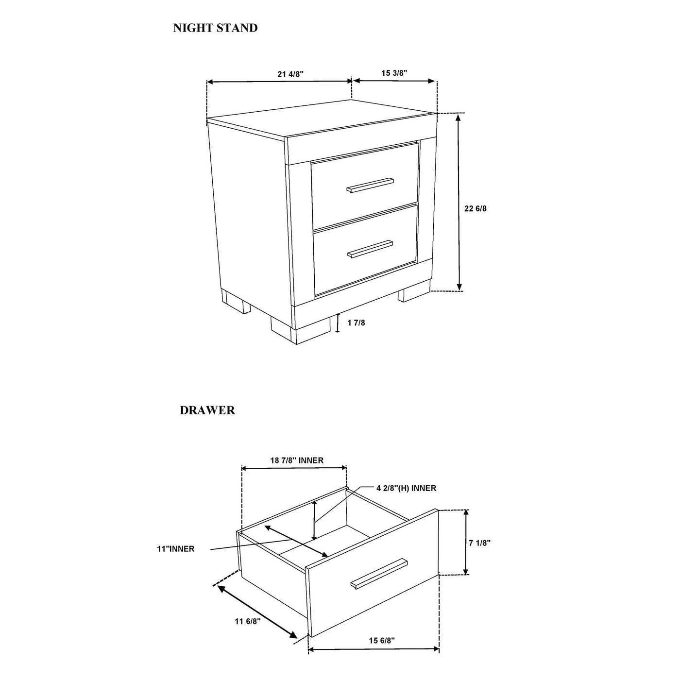 Elsa - 2 Toned Nightstand With Bar Handle And Spacious Drawers by Unique Piece Furniture