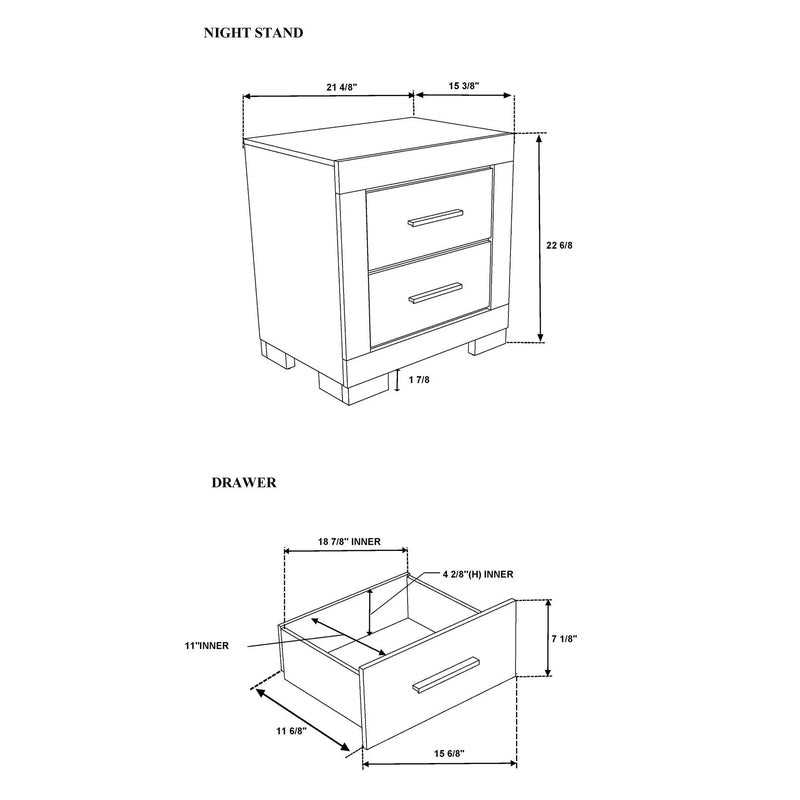 Elsa - 2 Toned Nightstand With Bar Handle And Spacious Drawers by HouseOfZazla