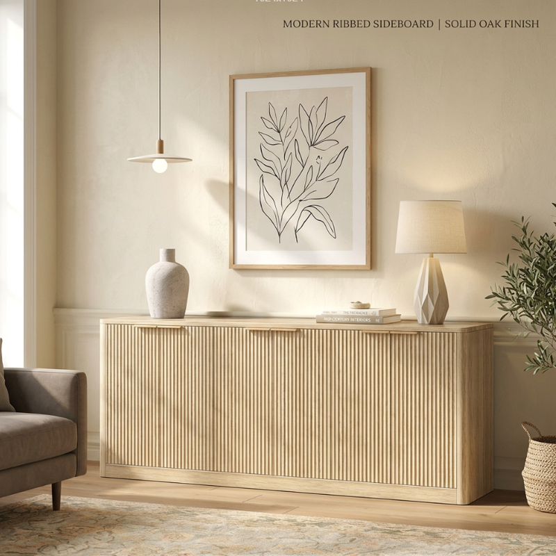 Natural Wood Sideboard Cabinet Farmhouse Buffet Cabinet by HouseOfZazla