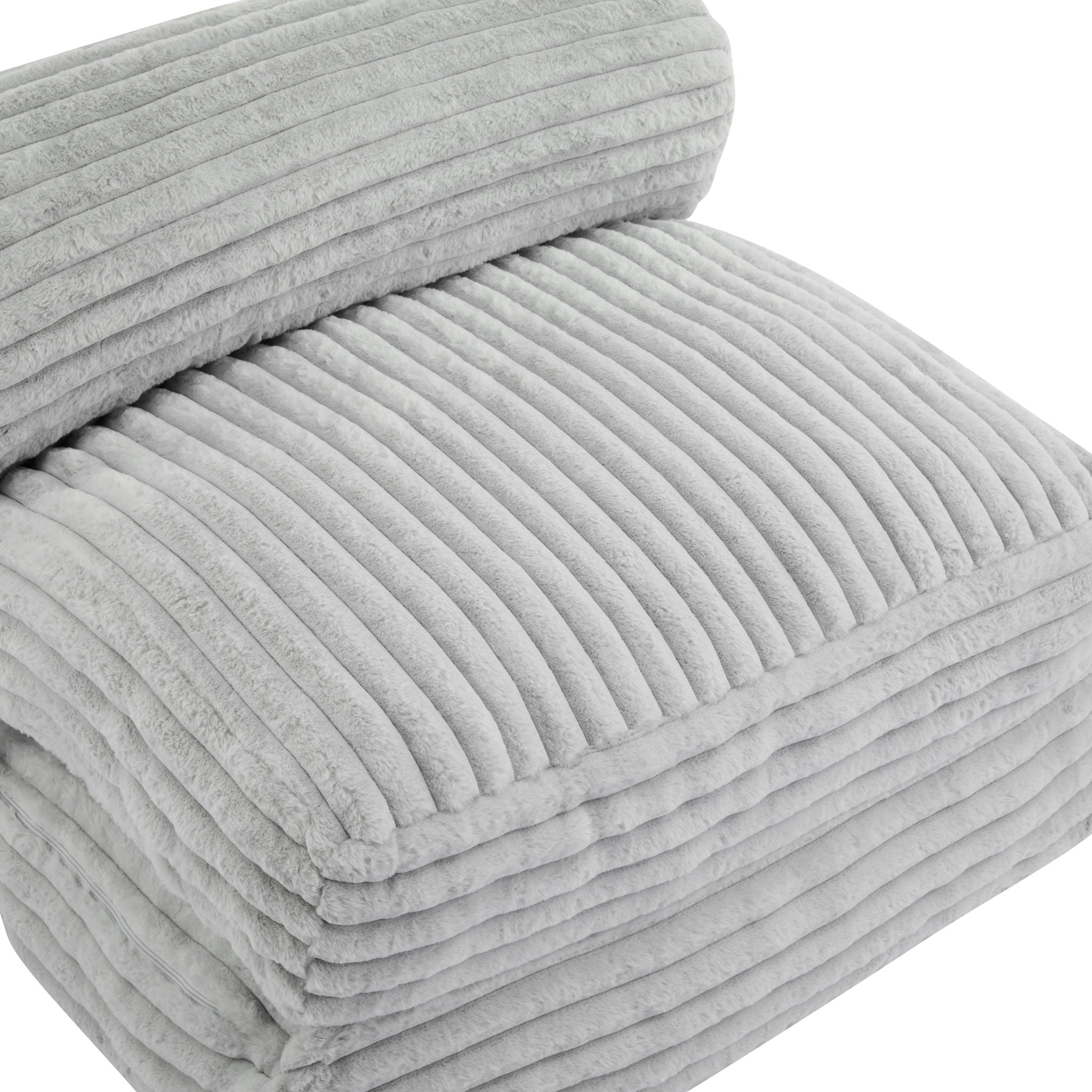 Latina Indoor Foldable Bean Bag Lounge Chair - Light Gray by HouseOfZazla