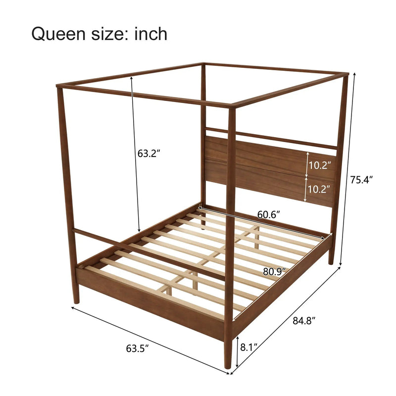 Canopy Bed Frame With 4 Posters by HouseOfZazla