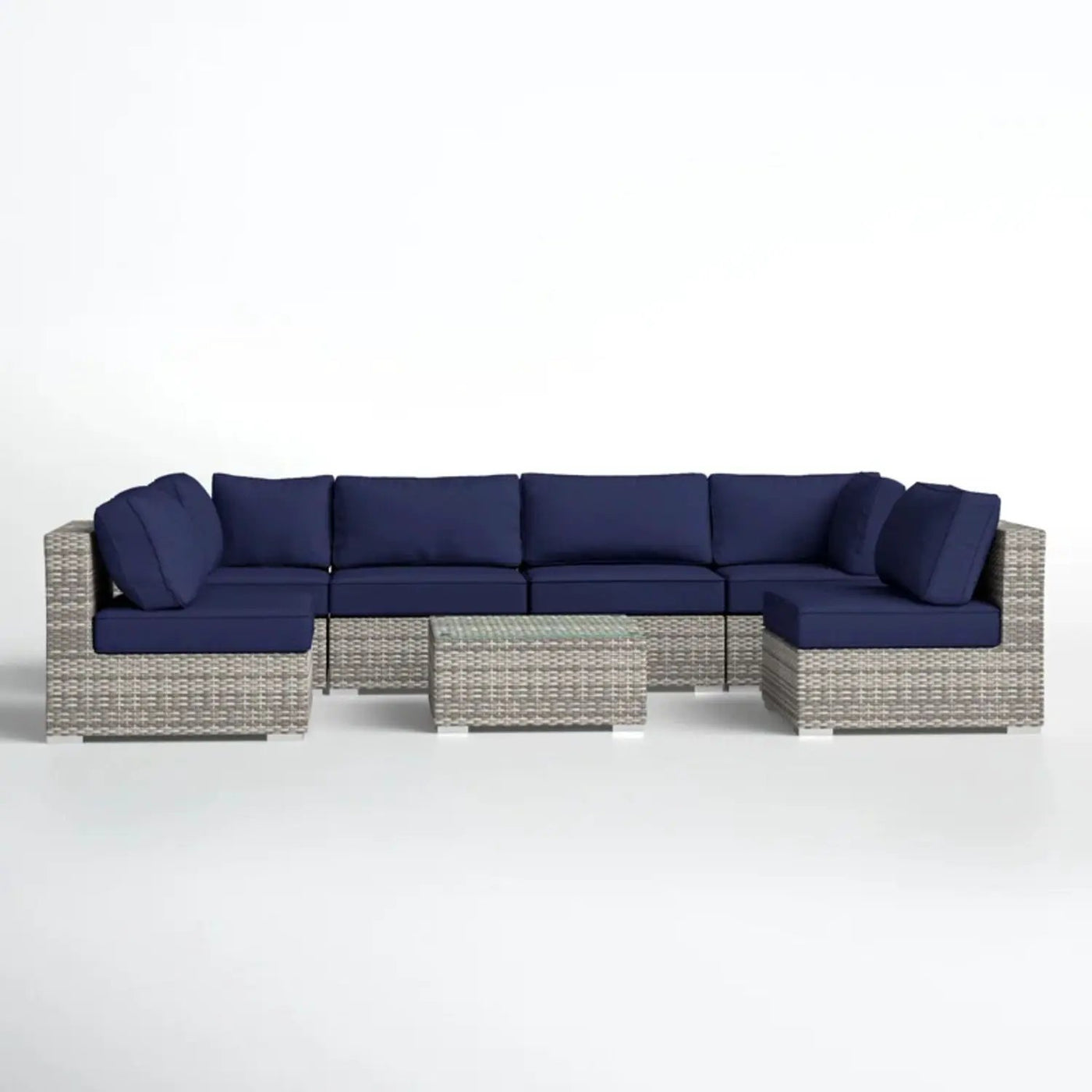 Seating Set With Cushions Handcrafted Wicker Design by HouseOfZazla