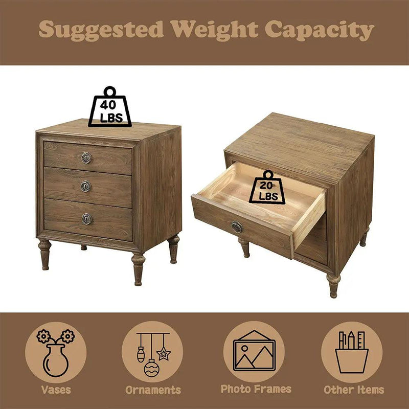 Inverness - 28" Nightstand - Reclaimed Oak by Unique Piece Furniture