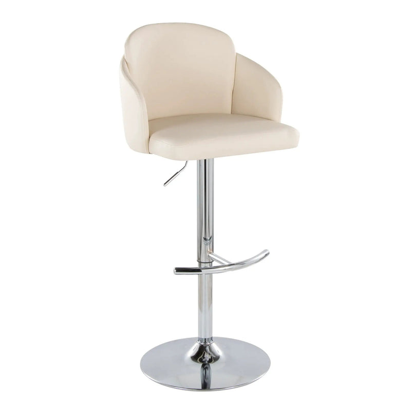 Dahlia - Contemporary Adjustable Barstool With Swivel With Rounded T Footrest (Set of 2) by Unique Piece Furniture