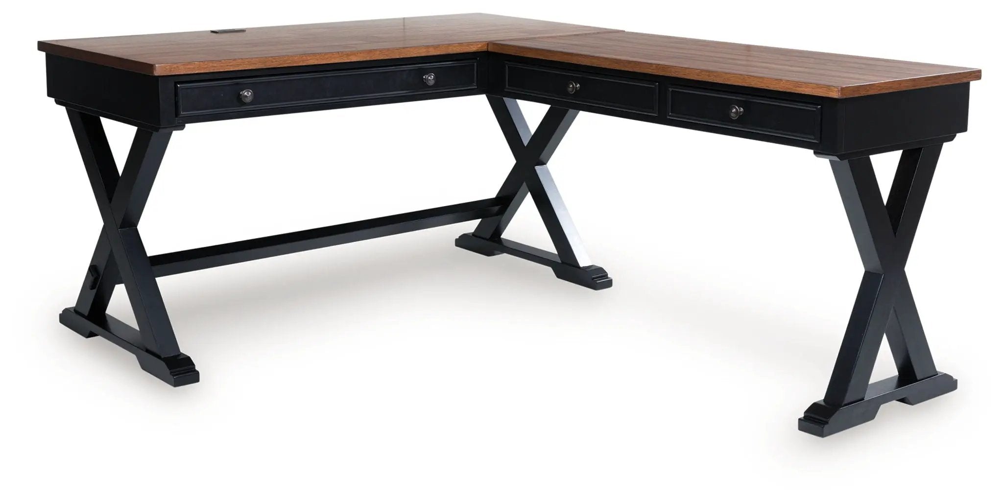 Wildenauer - Home Office Desk And Return - Brown / Black by Unique Piece Furniture