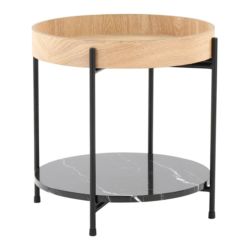 Daniella - Contemporary End Table - Black / Natural by Unique Piece Furniture