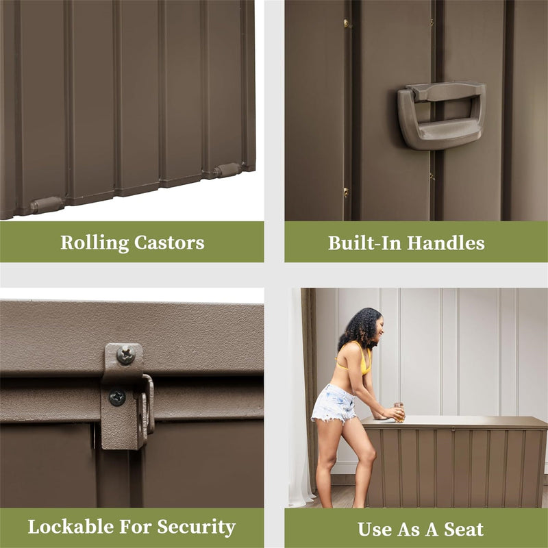 200 Gallon Outdoor Storage Deck Box Waterproof, Large Patio Storage Bin by HouseOfZazla