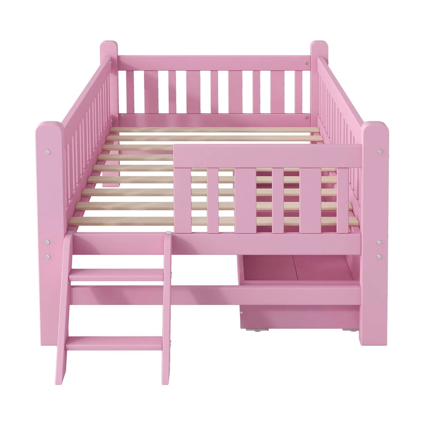 Platform Bed With Guardrail And 2 Drawers by HouseOfZazla